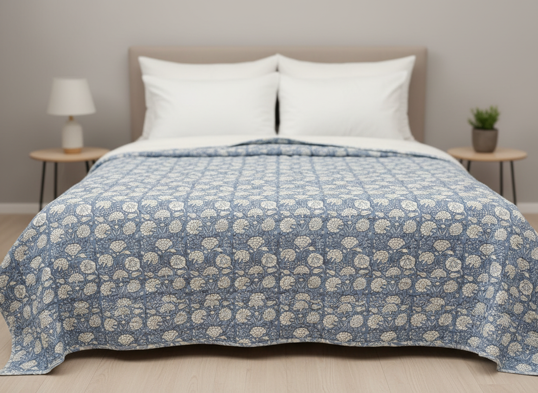 Hawa Mahal Hand Block Printed Premium Reversible Quilt
