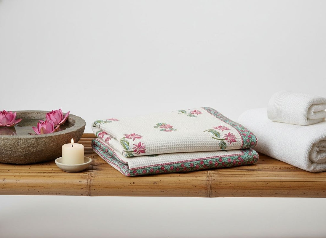 Chandni Hand Block Print - Set of 3 Towels