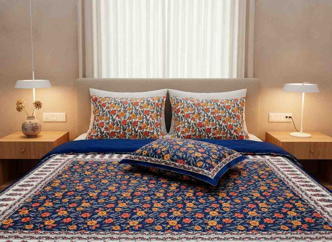 Parijaat King Size Premium Cotton Bedsheet