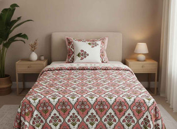 Serene Blossom Cotton Single Bedsheet