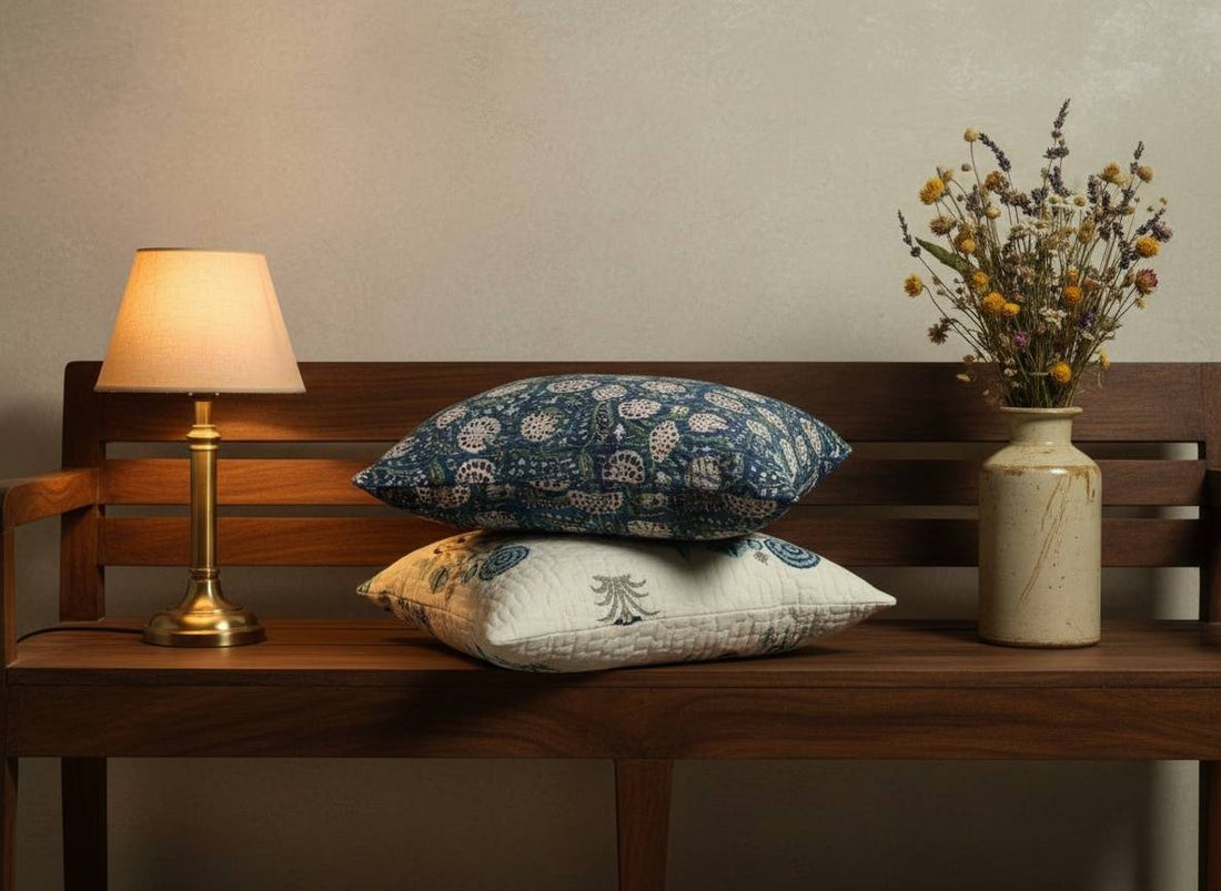 Fairy Tale Hand Block Printed Cushion Cover - Set of 2