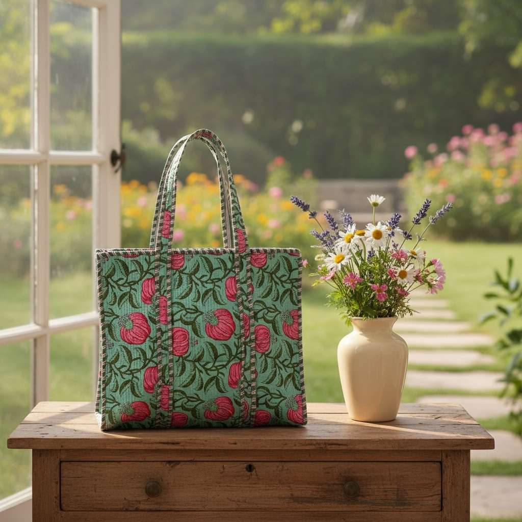 Parinda Bloom Tote Bag with Zip