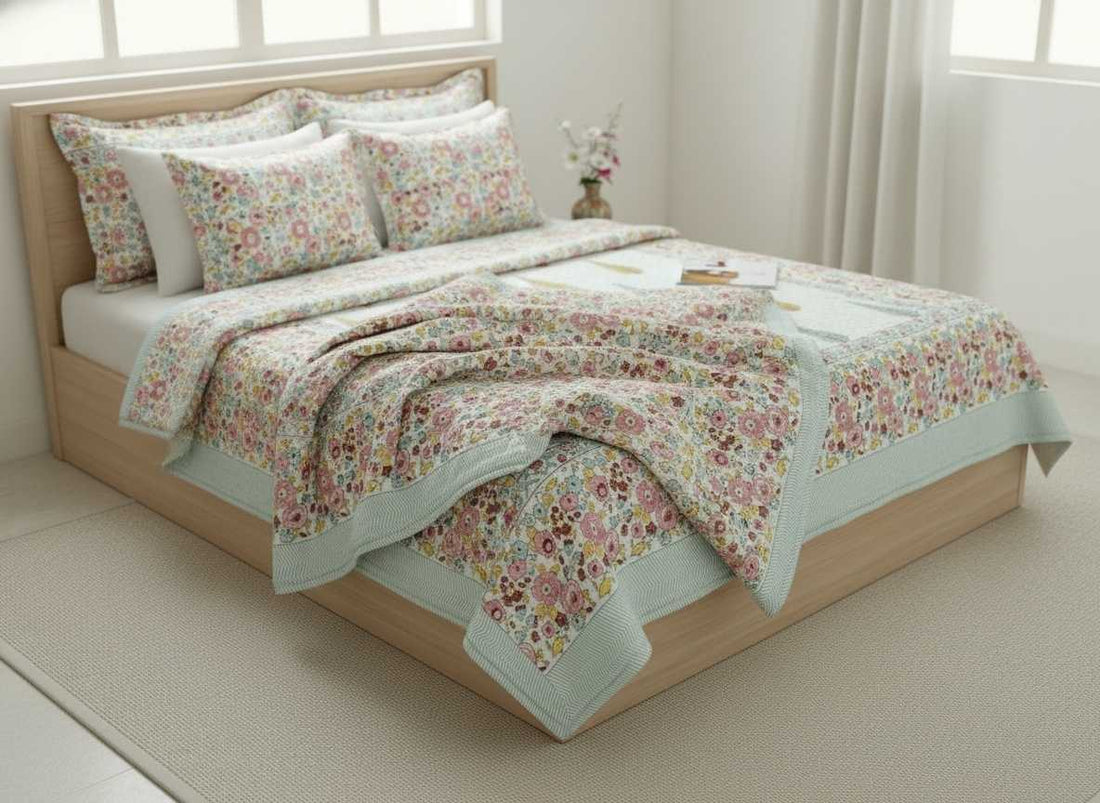 Petal Darbar Block Printed Premium Reversible Double Quilt