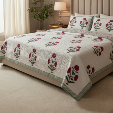 Rangrez Quilted Reversible Double Bedcover Set