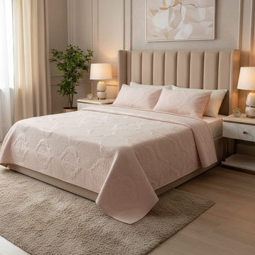 Shivoham Signature Rose Cloud Quilted Double Bedcover Set