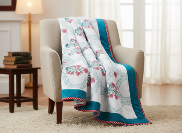 Suhana Hand Block Printed Mulmul Cotton Reversible Double Dohar