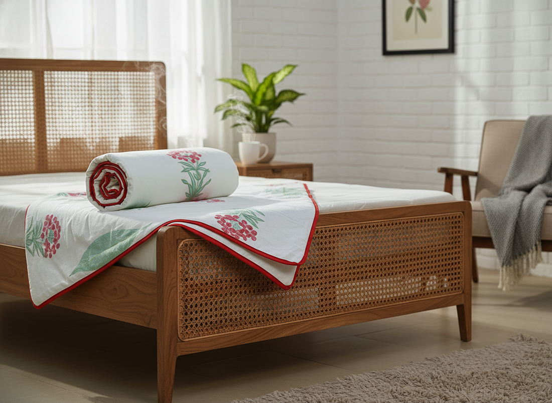 Leafy Bliss Hand Block Printed Double Dohar