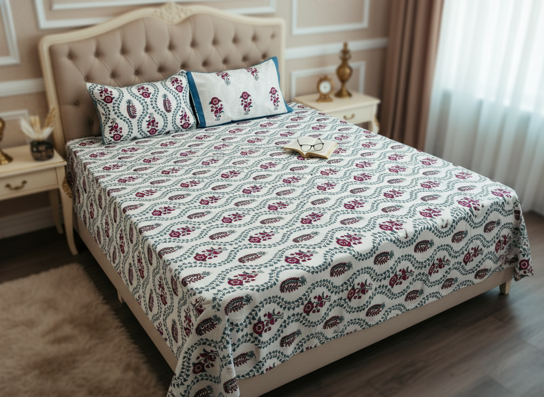 Lily Garden Premium Cotton King Size Bedsheet