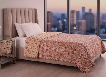 Kesaria Bloom Mulmul Cotton Reversible Single Dohar