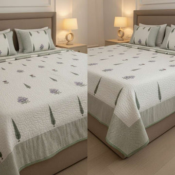 Cypress Bloom Quilted Reversible Double Bedcover Set