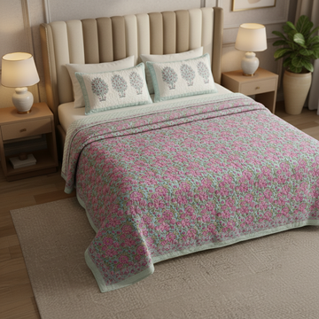 Sugandha Quilted Reversible Double Bedcover Set