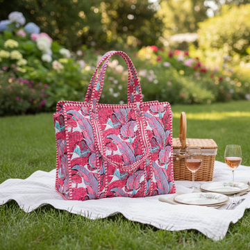 Leafy Luxe Tote Bag with Zip