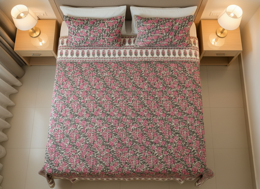 Noorani Sky King Size Premium Cotton Bedsheet