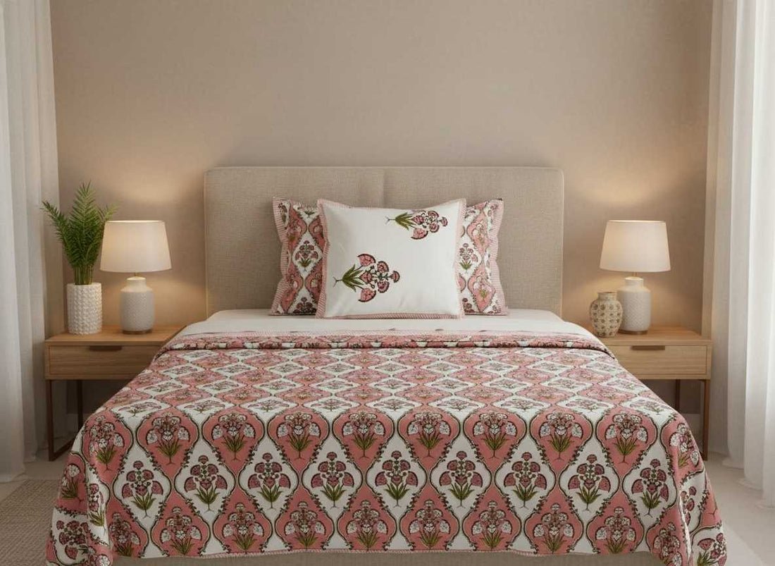 Serene Blossom Cotton Single Bedsheet