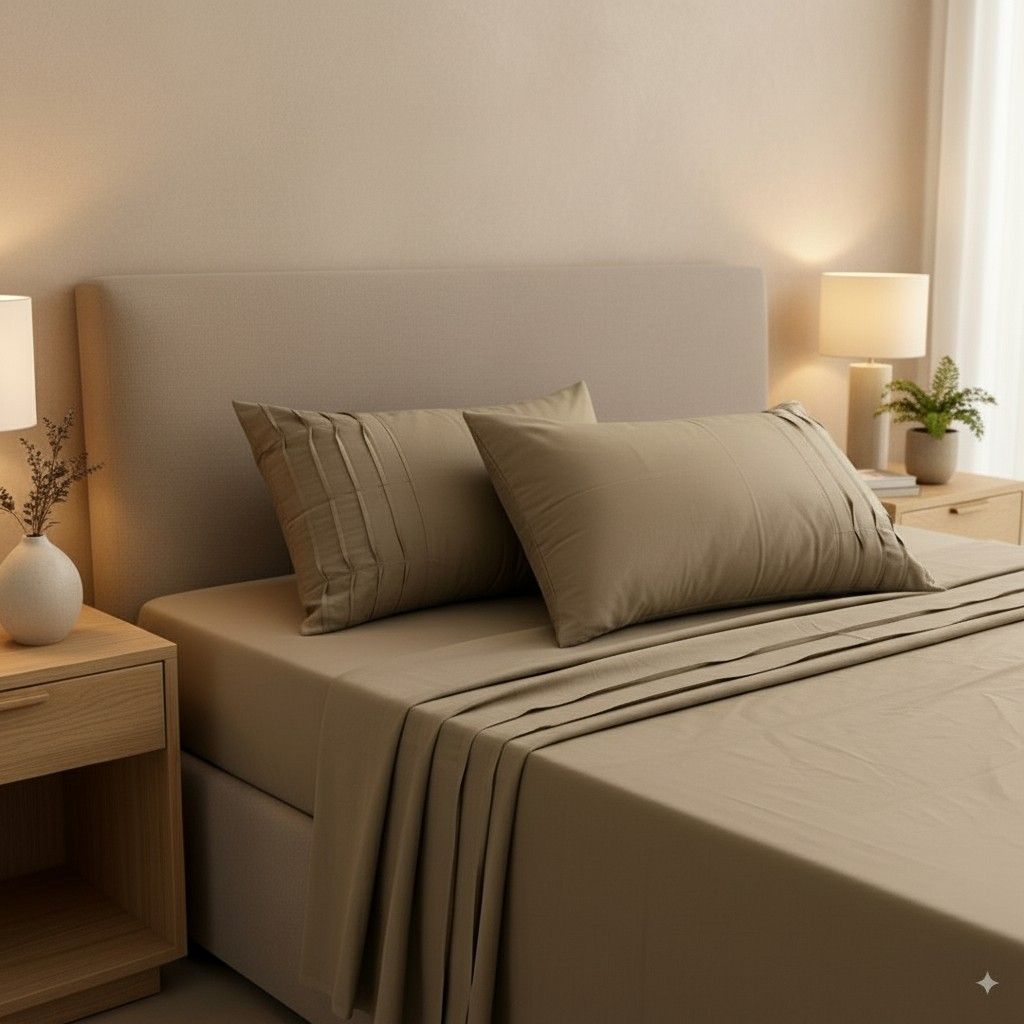 Taupe Tranquil – 600 TC King Bedsheet