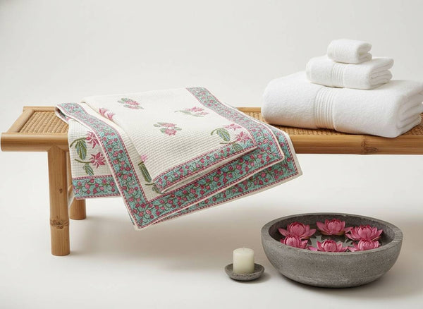 Chandni Hand Block Print - Set of 3 Towels